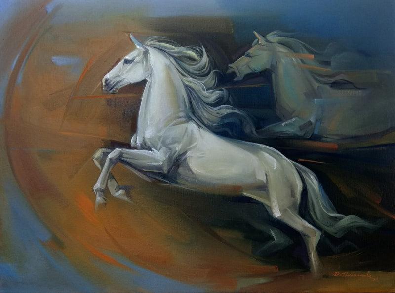 Retailer Running grey horse painting