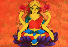 Goddess Lakshmi Paintings & Artworks on Canvas