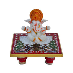 Marble Ganesh Murtis with Chowki