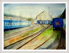 Watercolor Railway Station Paintings