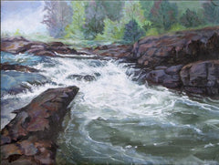 Waterfall Paintings on Canvas for Walls