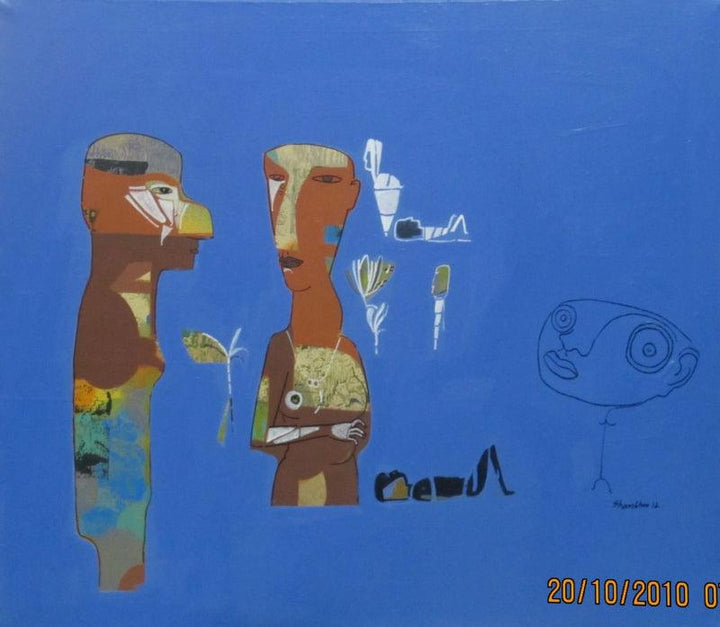 Figurative acrylic painting titled '105', 30x36 inches, by artist Shambhu Prasad Reddy Kolli on canvas