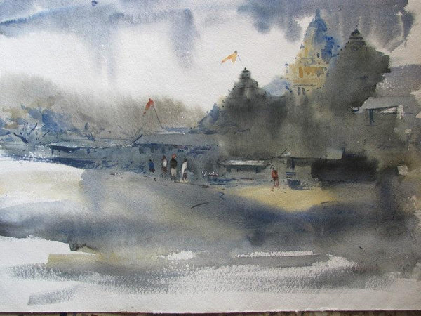 Landscape watercolor painting titled '11111 131', 12x18 inches, by artist Prafulla Taywade on cold pressed