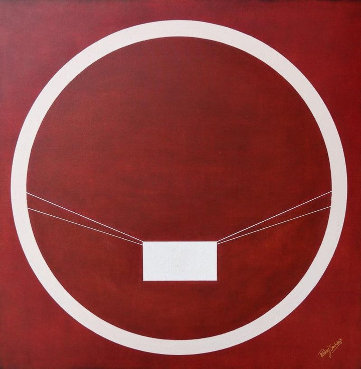 Religious mixed media titled '7 shunya', 48x48 inches, by artist Pankaj    Sachdeva on Canvas