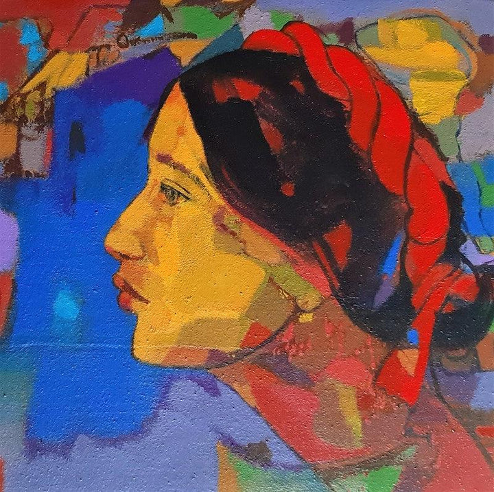 Figurative acrylic painting titled 'Beauty Of Village', 15x15 inches, by artist Avinash Mokashe on Canvas