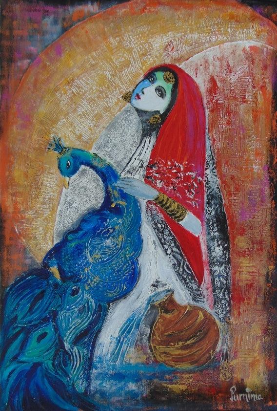 Figurative artcontent titled 'Grace', 22x14 inches, by artist Purnima Gupta on canvas