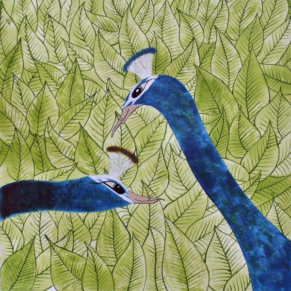 Animals acrylic painting titled 'In Love', 17x17 inches, by artist Sumit Mehndiratta on Canvas