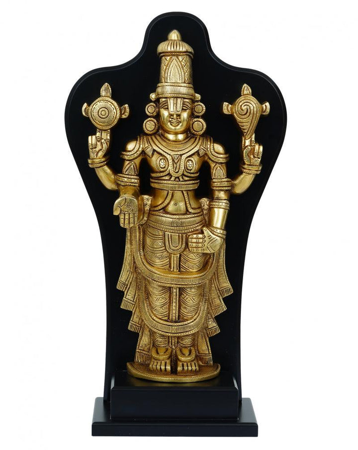 Religious handicraft titled 'Lord Balaji', 18x10x5 inches, by artist Brass Handicrafts on Brass