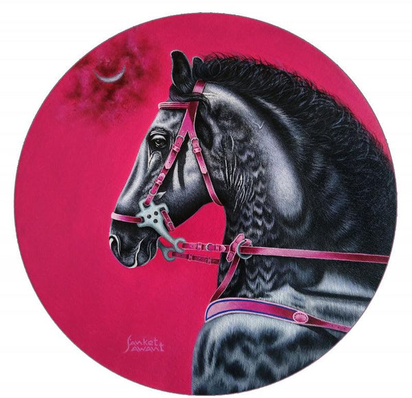 Animals acrylic painting titled 'Unstoppable 2', 18x18 inches, by artist Sanket Sawant on Canvas