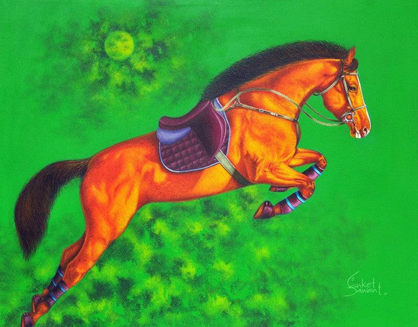 Animals acrylic painting titled 'Unstoppable 2', 24x30 inches, by artist Sanket Sawant on Canvas