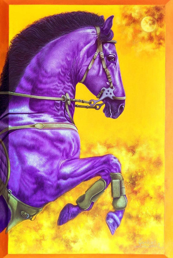 Animals acrylic painting titled 'Unstoppable 3', 36x24 inches, by artist Sanket Sawant on Canvas