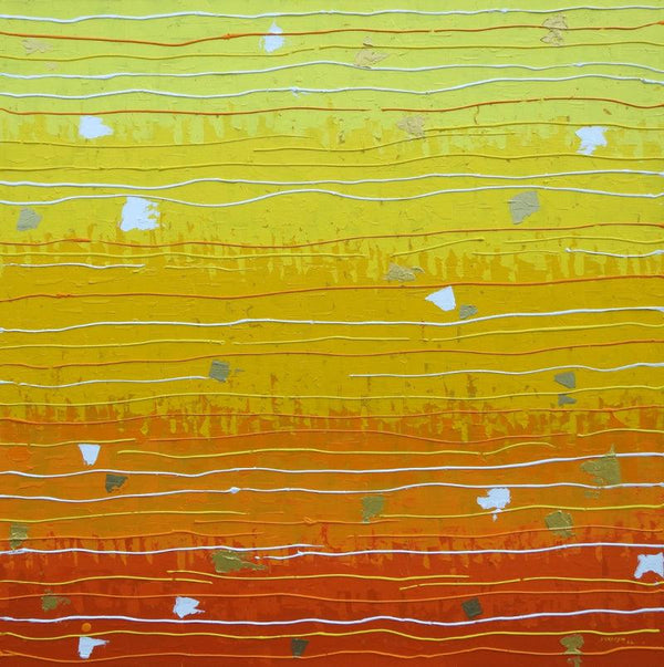 Abstract acrylic painting titled 'Untitled 215', 36x36 inches, by artist Sandesh Khule on Canvas