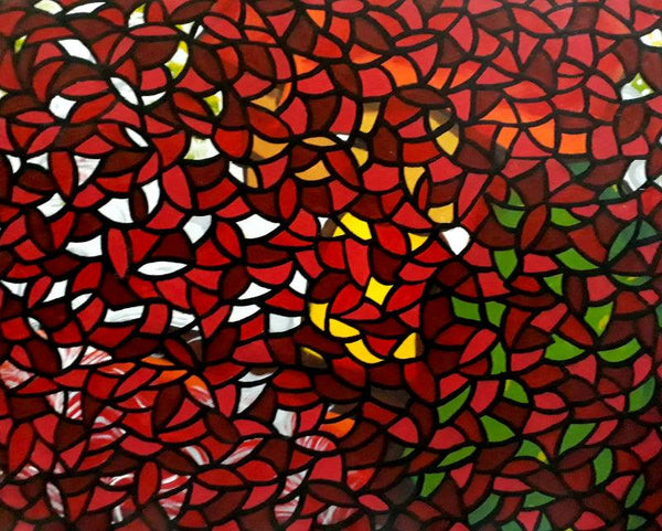 Abstract acrylic painting titled 'Untitled 3', 24x30 inches, by artist Pratap Kore on Canvas