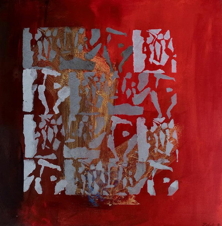 Abstract acrylic painting titled 'Untitled', 24x24 inches, by artist Zalak Bheda on Canvas