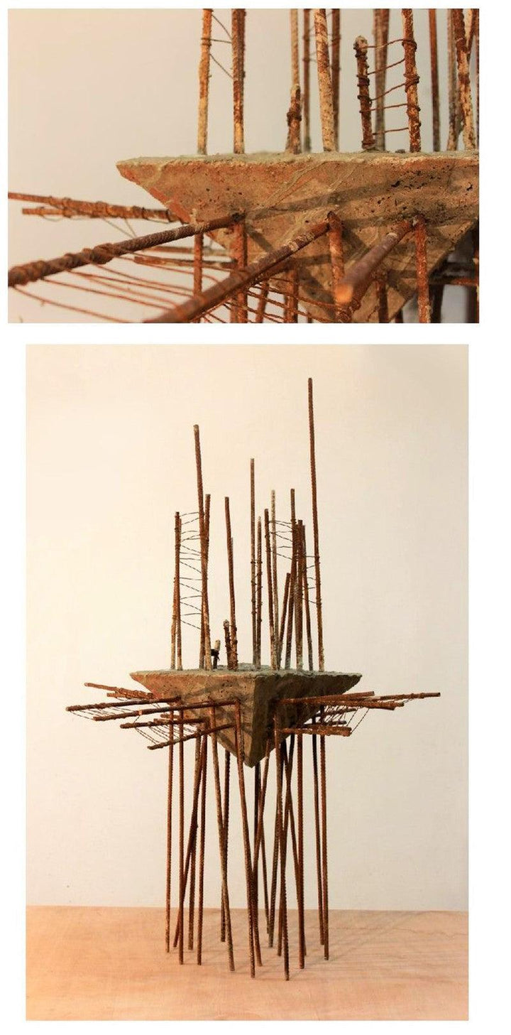 Abstract sculpture titled 'Work In Progress', 48x36x36 inches, by artist Abhishek Salve on Mixedmedia