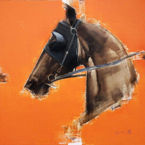 Animals acrylic oil painting titled 'A Winning Bet', 36x36 inches, by artist Aditya Shirke on Canvas