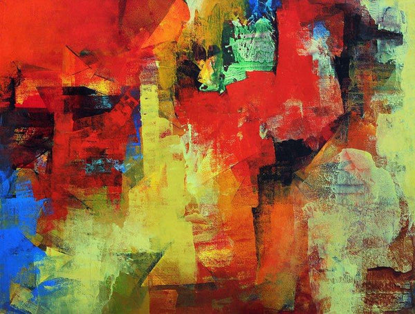 Abstract acrylic painting titled 'Abstract Kaleidoscope', 36x48 inches, by artist Siddhesh Rane on Canvas