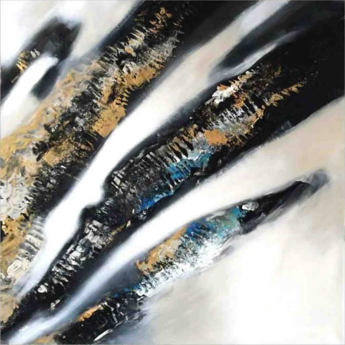 Abstract acrylic painting titled 'Abstract Strokes', 31x31 inches, by artist Deepak Guddadakeri on Canvas