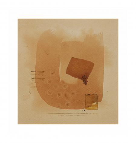 Abstract mixed media painting titled 'Abstract V', 8x8 inches, by artist Veena Jain on Paper