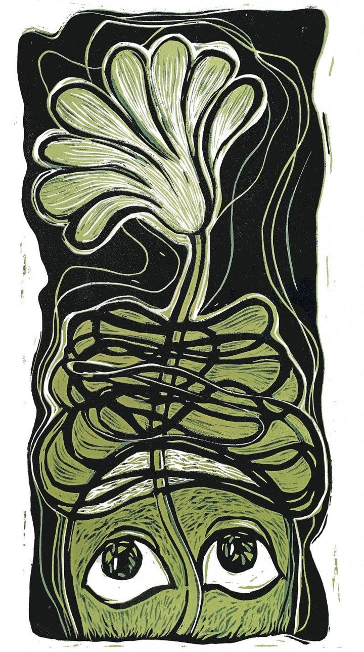 contemporary printmaking titled 'Agony 1', 24x12 inches, by artist Prachi Sahasrabudhe on Paper