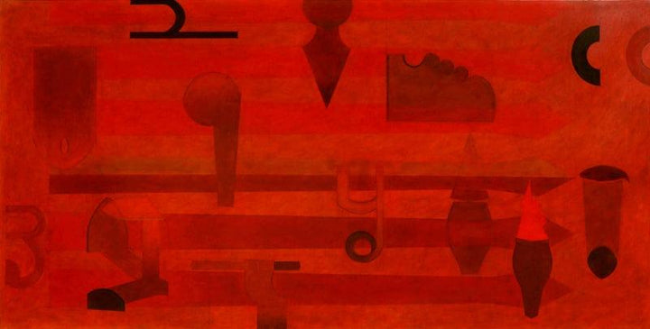 Abstract acrylic painting titled 'Amay Vanavari', 48x96 inches, by artist Anil Chaudhari on Canvas