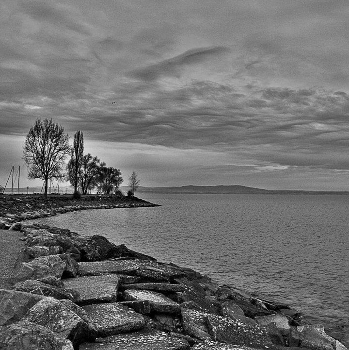 Landscape photography titled 'Amriswil Lake 2', 12x11 inches, by artist Ashwin Rajaraman on