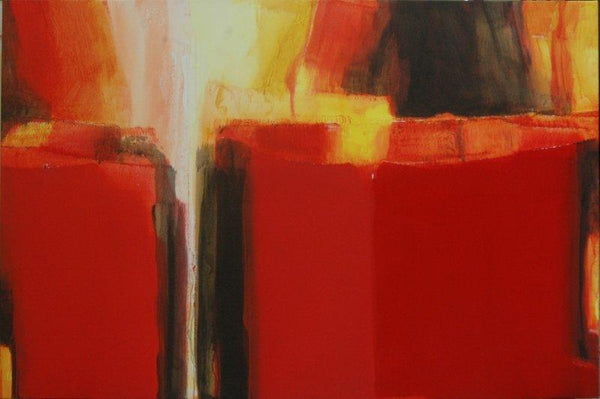 Abstract acrylic painting titled 'An Unknown Territory 31', 48x74 inches, by artist Anil Gaikwad on Canvas