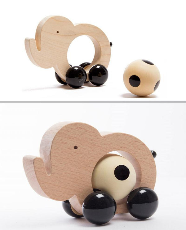 Toys craft titled 'Appu Pull Along Wooden Toy', 4x6x3 inches, by artist Oodees Toys on wood