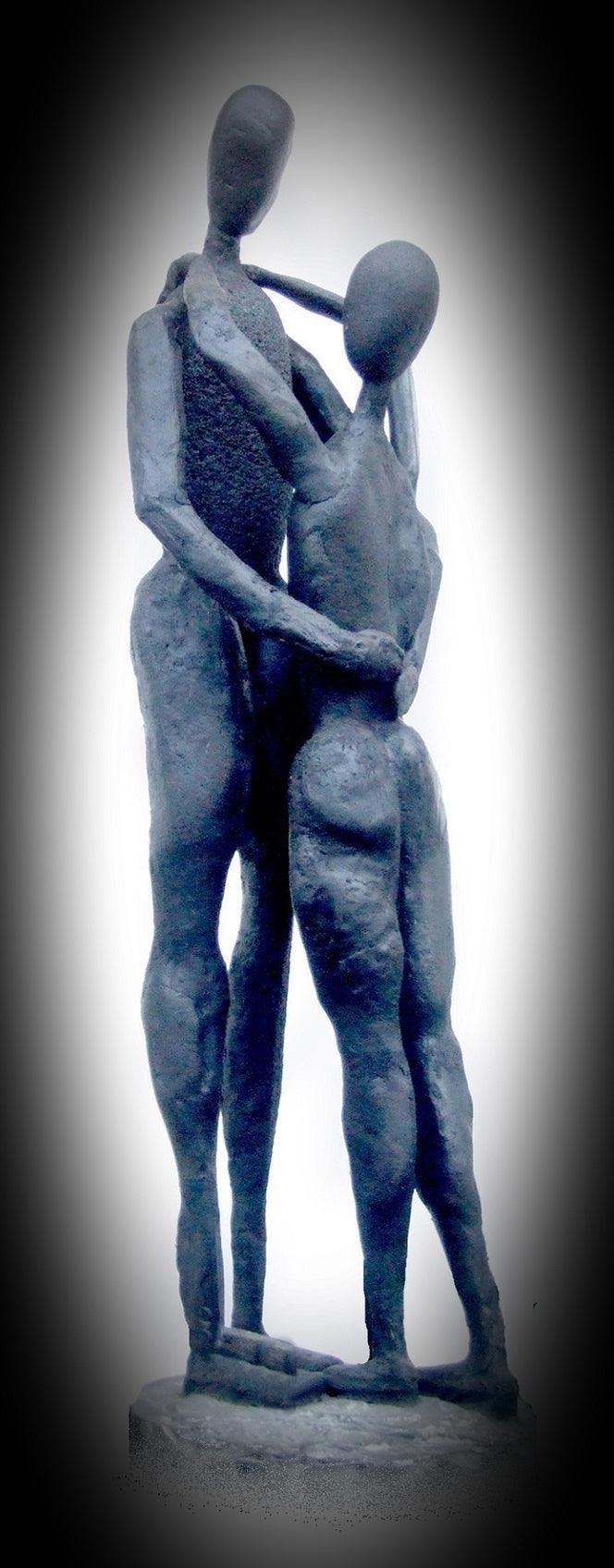 Figurative sculpture titled 'Art Of Love', 26x8x8 inches, by artist Shibu Sengupta on Stone