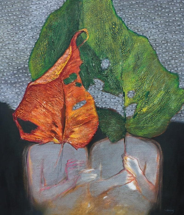 contemporary mixed media painting titled 'As Within So Without 11', 42x30 inches, by artist Manoj Paturkar on Canvas