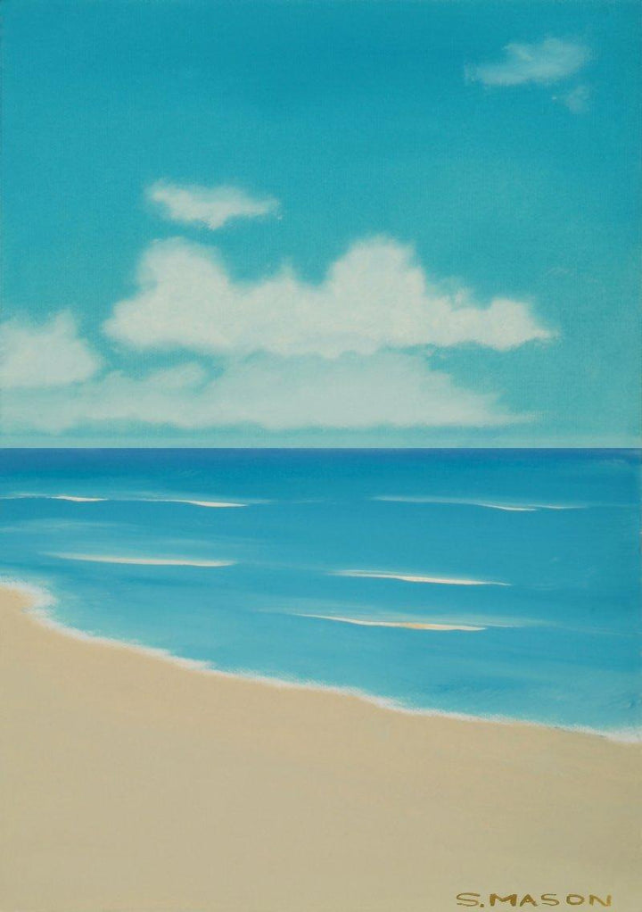 Seascape oil painting titled 'At The Beach', 20x24 inches, by artist SIMON MASON on Canvas