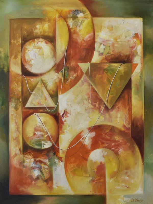 Abstract mixed media painting titled 'Attachment', 48x36 inches, by artist Durshit Bhaskar on Canvas