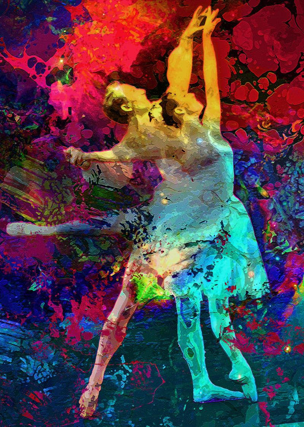 Figurative mixed media painting titled 'Ballet', 32x45 inches, by artist Anil Kumar on Canvas