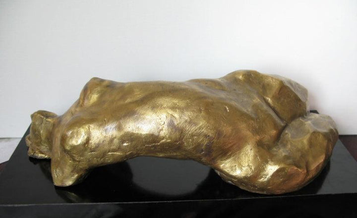 Figurative sculpture titled 'Beaconed', 5x19x19 inches, by artist Shankar Ghosh on Bronze