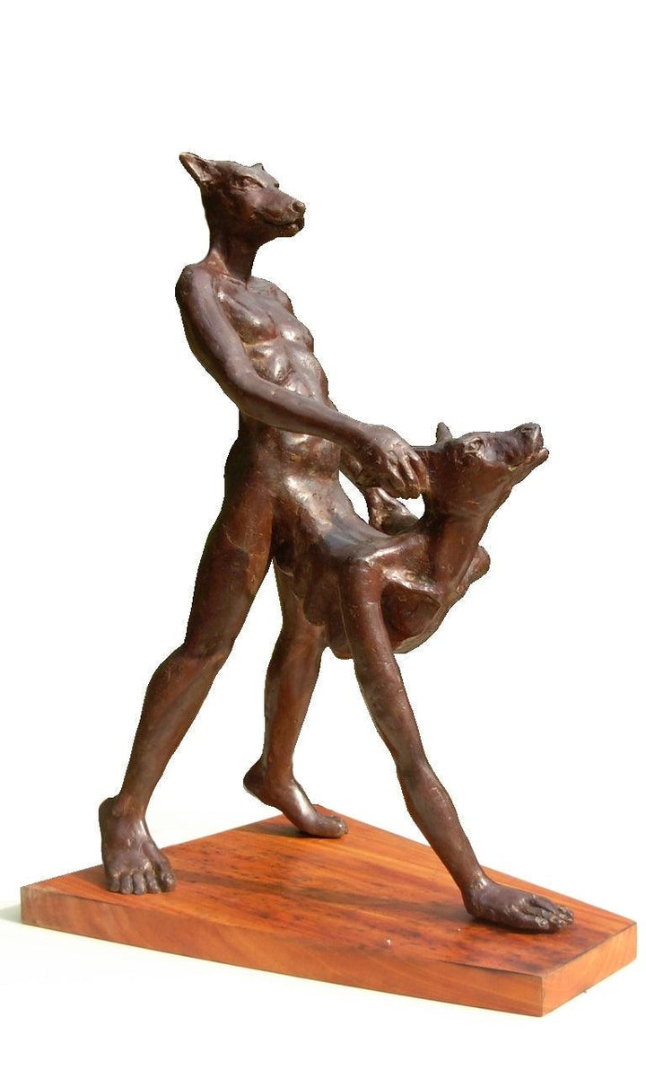 Erotic sculpture titled 'Beast', 20x14x12 inches, by artist Rakesh Sadhak on Bronze