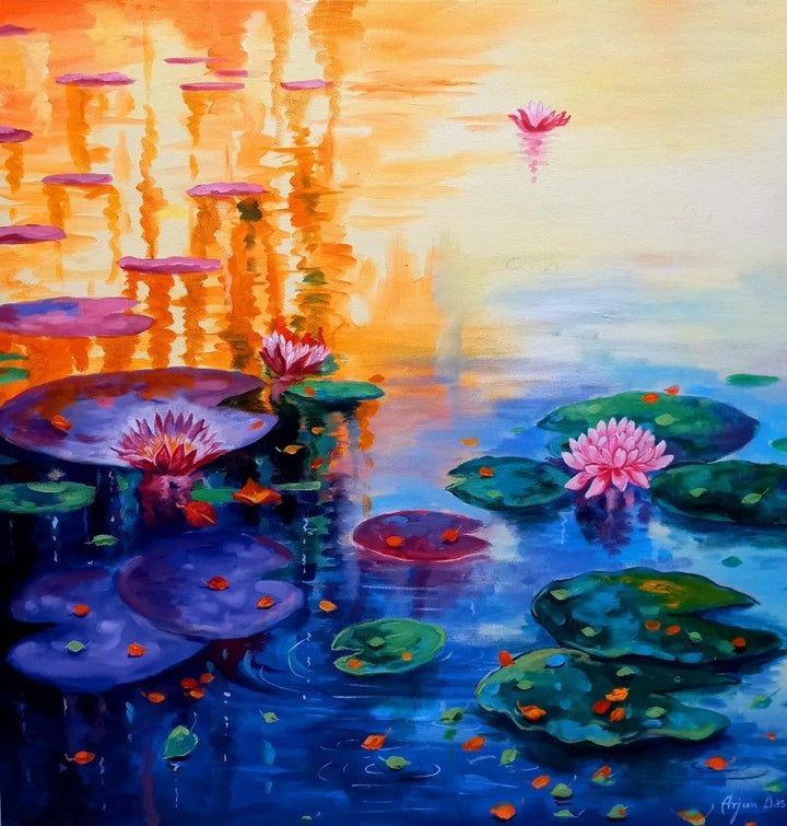 Nature acrylic painting titled 'Beauty Of Nature 7', 30x30 inches, by artist Arjun Das on Canvas