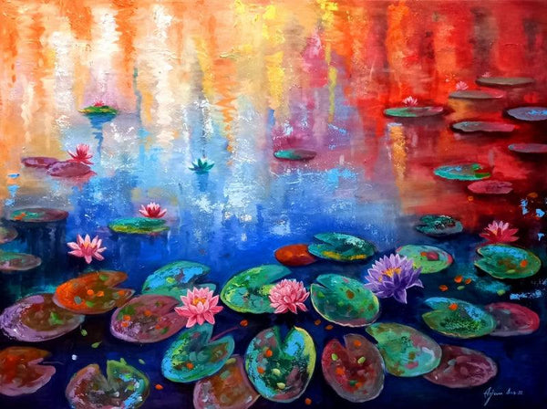 Nature acrylic painting titled 'Beauty Of Nature 8', 30x40 inches, by artist Arjun Das on Canvas