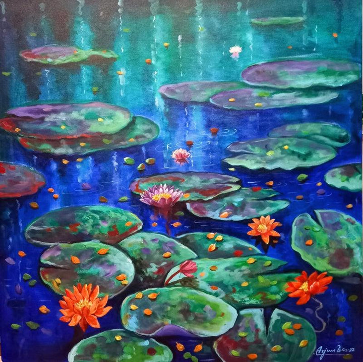 Nature acrylic painting titled 'Beauty Of Nature 9', 30x30 inches, by artist Arjun Das on Canvas