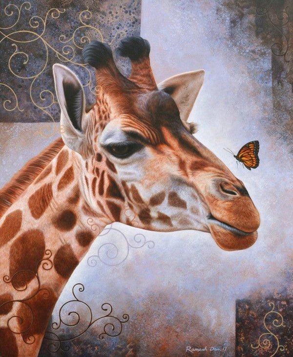 Animals acrylic painting titled 'Beauty Of Wildlife 4', 30x24 inches, by artist Ramesh Das on Canvas