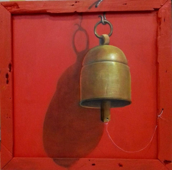 Still-life acrylic painting titled 'Bell', 40x40 inches, by artist Gopal Pardeshi on Canvas