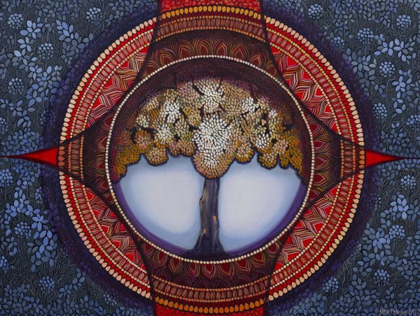 contemporary acrylic painting titled 'BHUMIJA', 36x48 inches, by artist NITU CHHAJER on Canvas