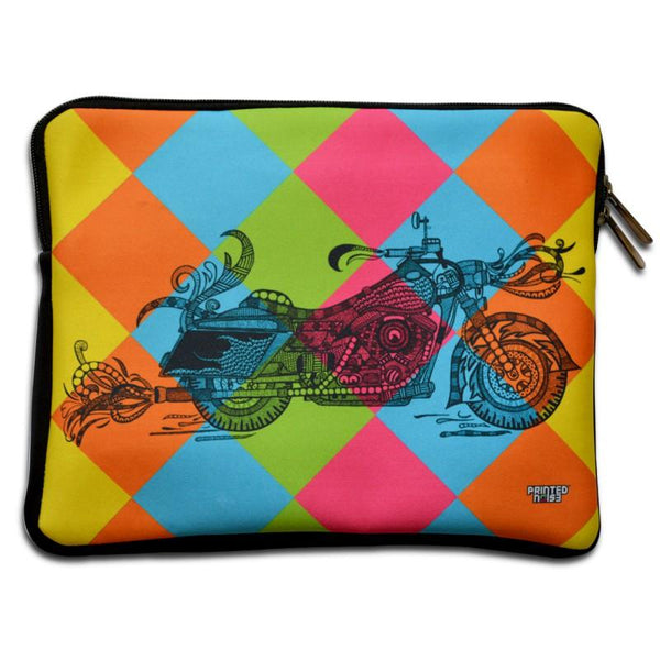 Lifestyle craft titled 'Bike iPad Sleeve', 8x11 inches, by artist Sejal M on Neoprene