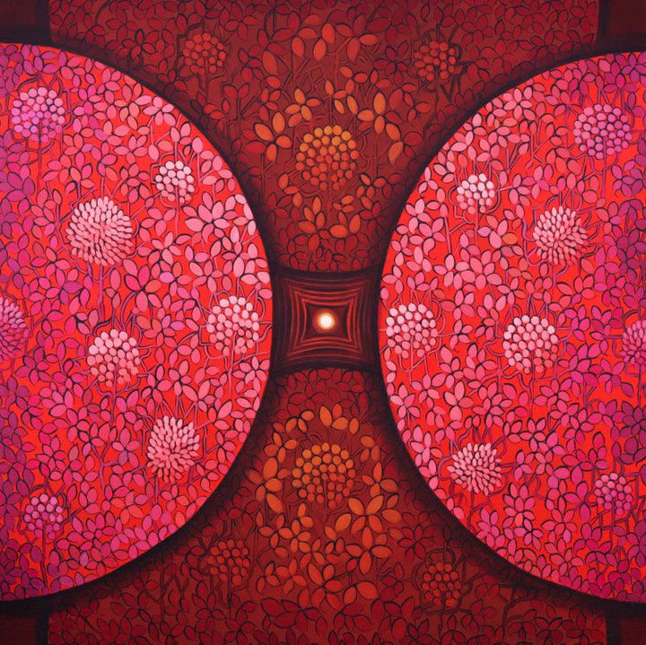 contemporary acrylic painting titled 'BINDU Series 2', 30x30 inches, by artist NITU CHHAJER on Canvas