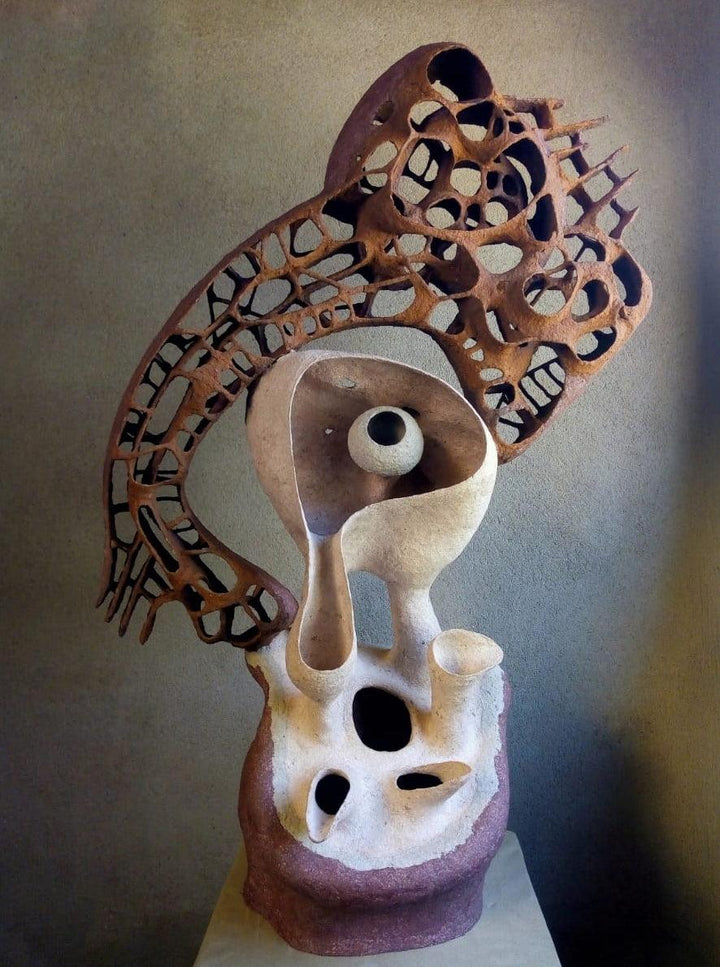 Abstract sculpture titled 'Biomorphic Exoskelton', 54x42x24 inches, by artist Vivek Das on Paper Mache