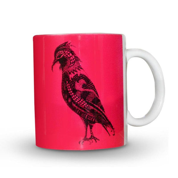 Lifestyle craft titled 'Bird Print Mug', 4x3 inches, by artist Sejal M on Ceramic