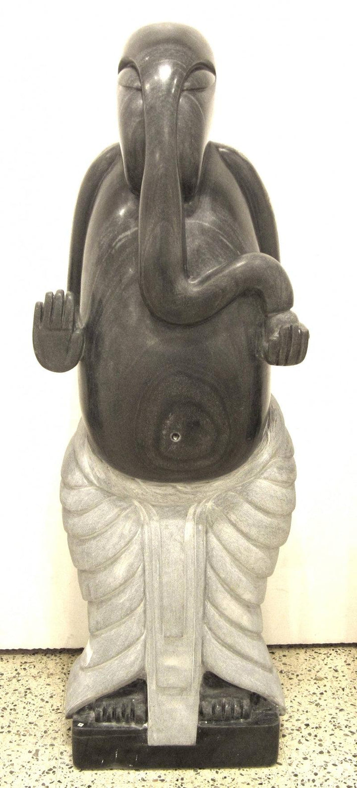 Religious sculpture titled 'Blessing Ganpati', 72x18x12 inches, by artist Lallan Singh on Marble