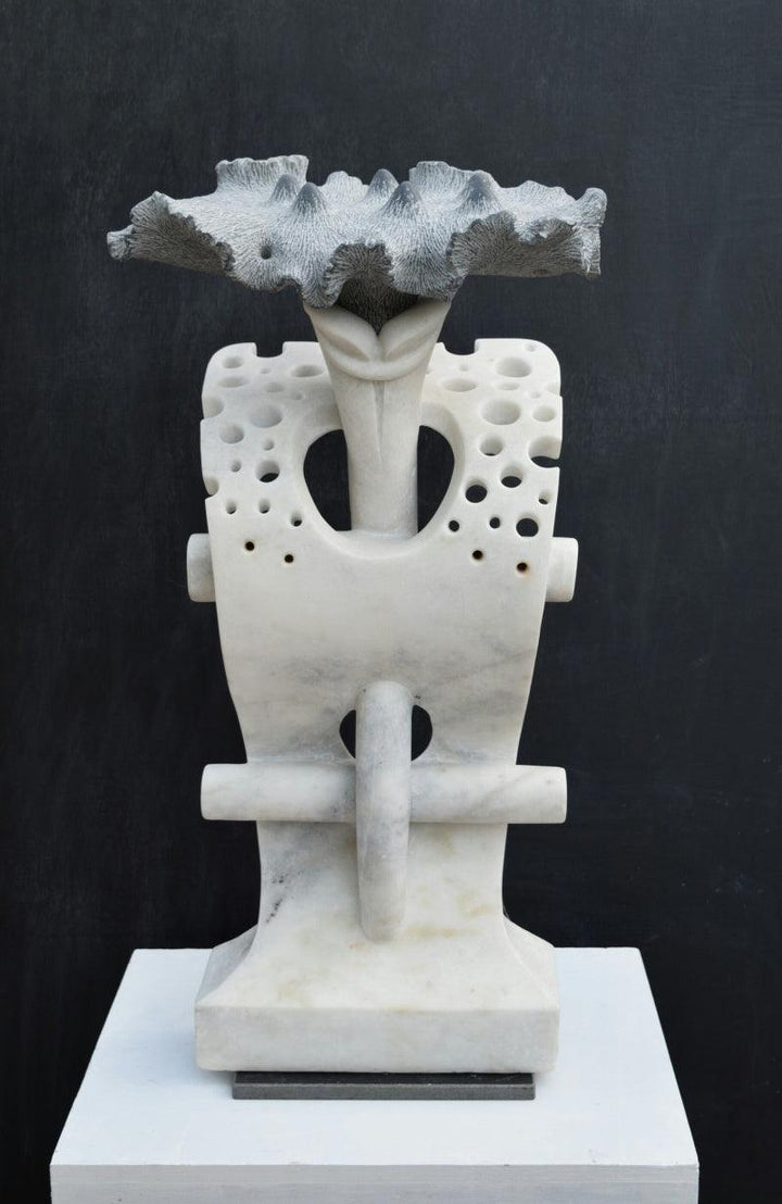 Figurative sculpture titled 'Blooming Nature 1', 35x18x11 inches, by artist Pankaj Gahlot on Marble