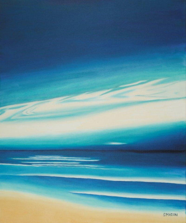 Seascape oil painting titled 'Blue Sky', 20x24 inches, by artist SIMON MASON on Canvas