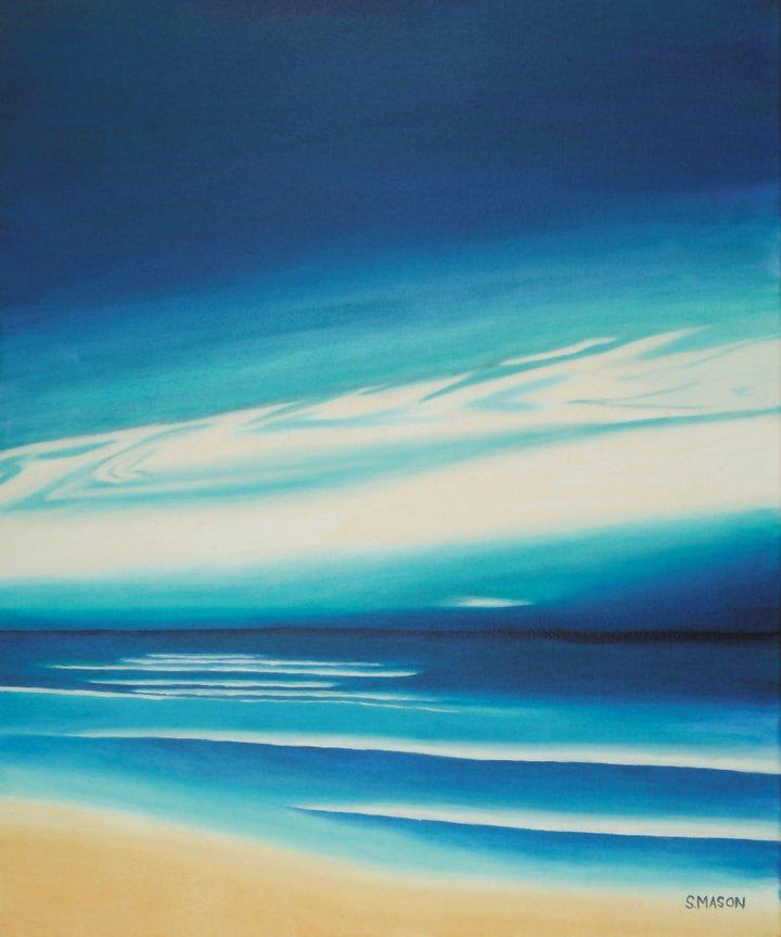 Seascape oil painting titled 'Blue Sky', 20x24 inches, by artist SIMON MASON on Canvas