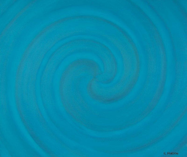 Abstract oil painting titled 'Blue Spiral', 20x24 inches, by artist SIMON MASON on Canvas